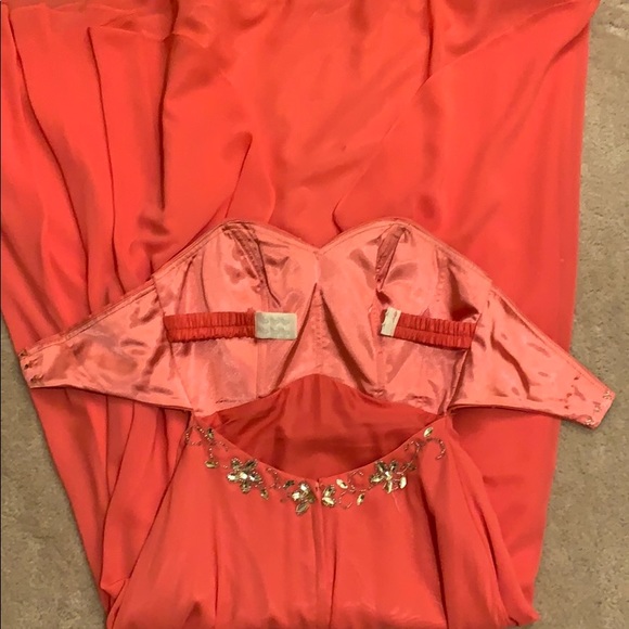 Coral Grad Dress - Picture 4 of 5